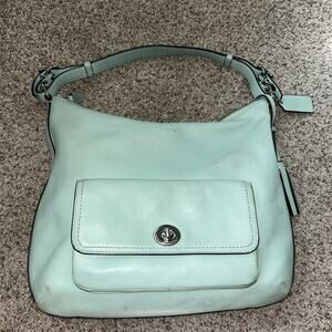 Coach Legacy Courtenay Hobo Light Blue Leather Shoulder Bag
